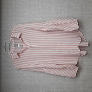 Chico's Blouse with Pink and White Stripes